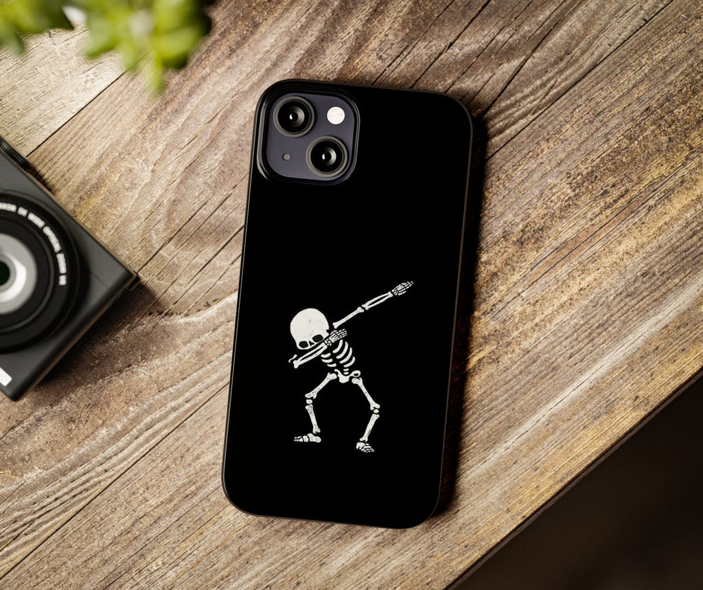 Halloween Skeleton iPhone Case 14 13 12 11 Pro XR, Spooky Cute Goth Hard Tough Protective Cover Case