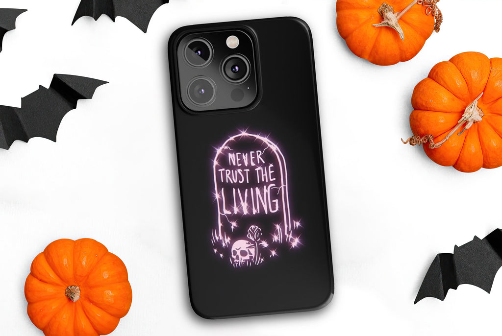 Halloween Grave iPhone Case 14 13 12 11 Pro XR, Funny Goth Spooky Hard Tough Protective Cover Case