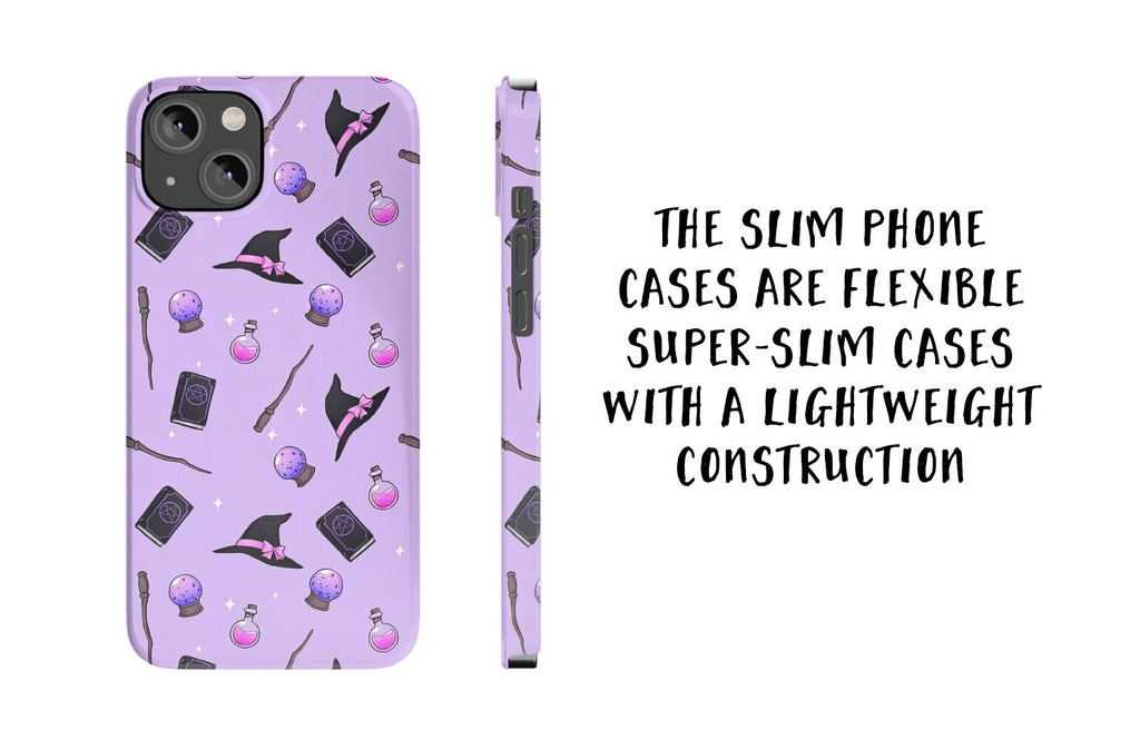 Halloween Witchy Spooky Cute iPhone Case 14 13 12 11 Pro XR, Magic Wizard Hard Tough Protective Cover Case