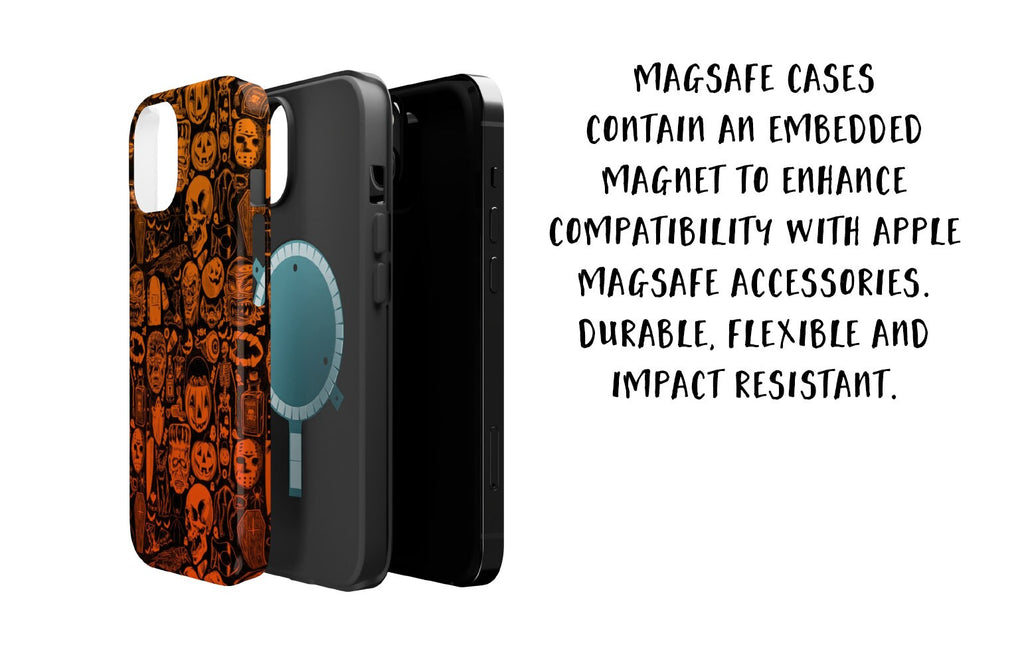 Halloween Retro Spooky iPhone Case 14 13 12 11 Pro XR, Hard Tough Protective Cover Case
