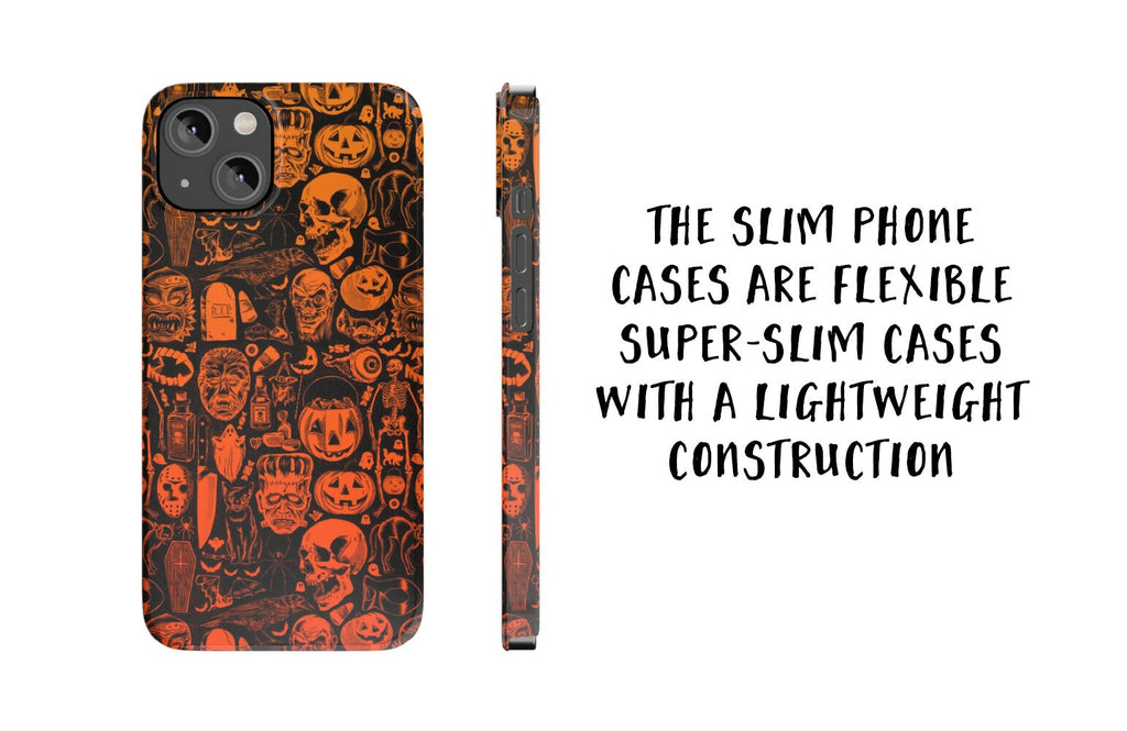 Halloween Retro Spooky iPhone Case 14 13 12 11 Pro XR, Hard Tough Protective Cover Case