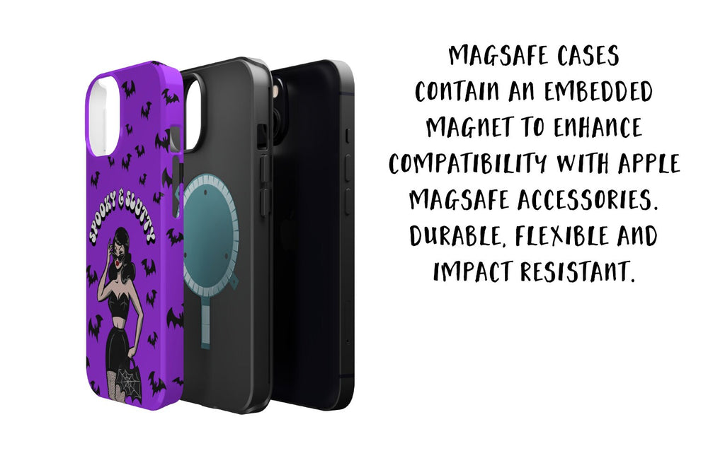 Halloween Witchy Goth Girl Spooky iPhone Case 14 13 12 11 Pro XR, Gothic Hard Tough Protective Cover Case