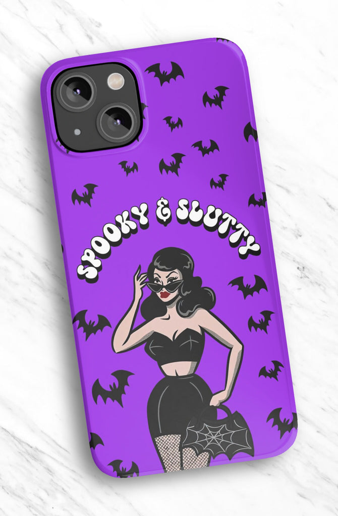 Halloween Witchy Goth Girl Spooky iPhone Case 14 13 12 11 Pro XR, Gothic Hard Tough Protective Cover Case