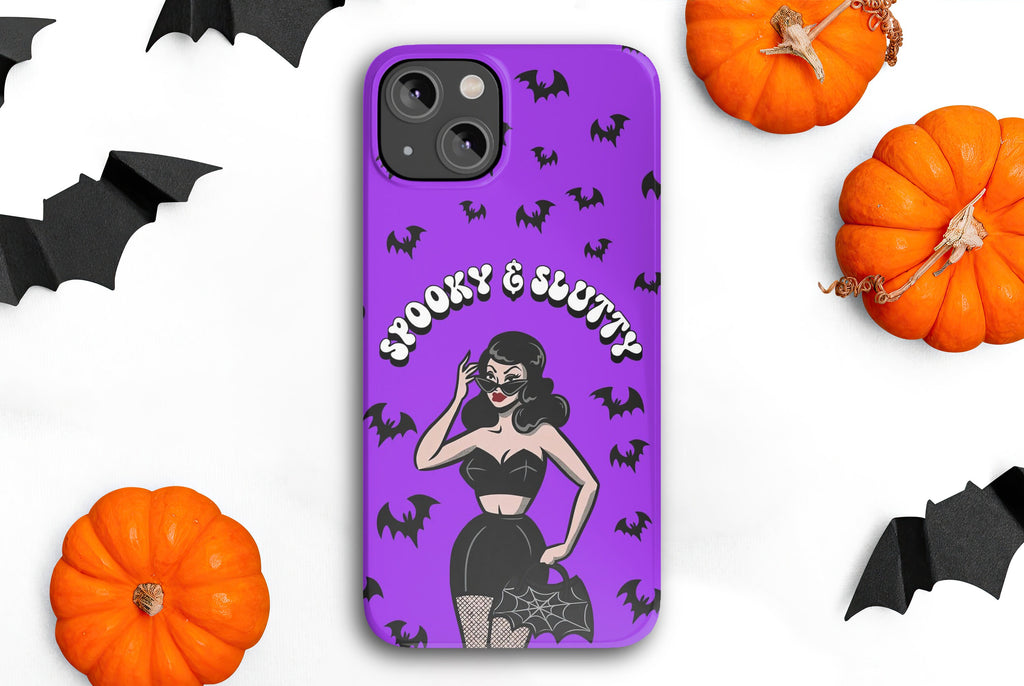 Halloween Witchy Goth Girl Spooky iPhone Case 14 13 12 11 Pro XR, Gothic Hard Tough Protective Cover Case