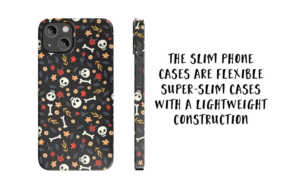 Halloween Spooky Season Floral iPhone Case 14 13 12 11 Pro XR, Witchy Hard Tough Protective Cover Case