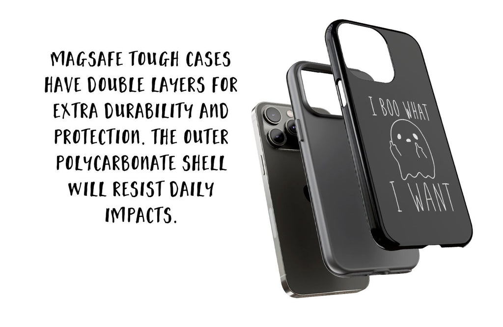 Funny Halloween Ghost iPhone Case 14 13 12 11 Pro XR, Spooky Cute Kawaii Hard Protective Cover Case, I Boo What I Want!