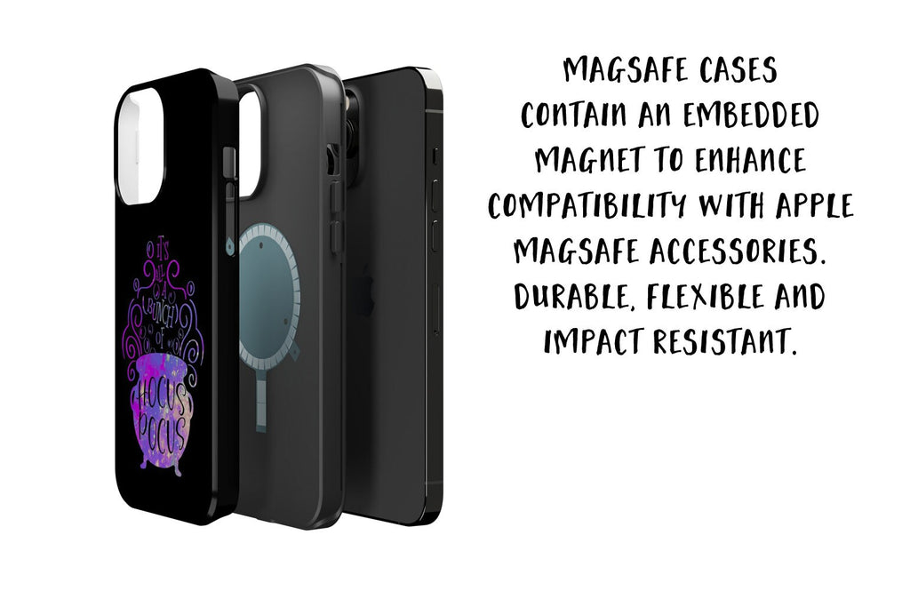 Hocus Pocus Witchy Halloween iPhone Case 14 13 12 11 Pro XR, Magic Hard Tough Protective Cover Case
