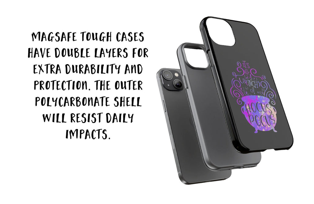 Hocus Pocus Witchy Halloween iPhone Case 14 13 12 11 Pro XR, Magic Hard Tough Protective Cover Case