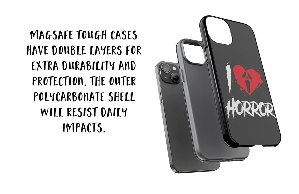 Scream Ghostface Horror iPhone Case 14 13 12 11 Pro XR, Halloween Spooky Scary Movie Hard Tough Cover