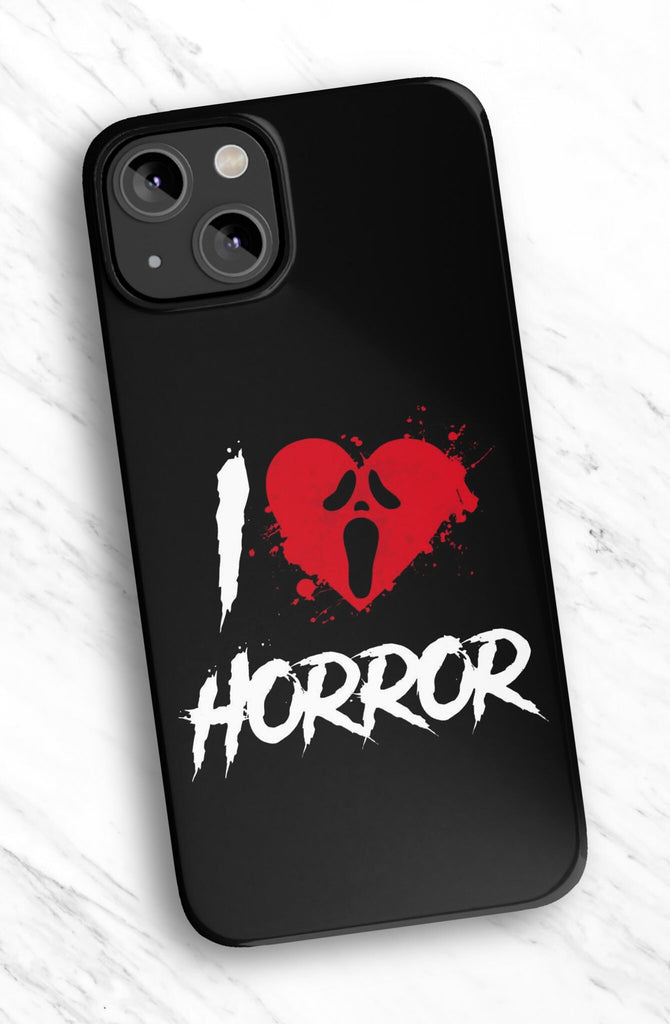 Scream Ghostface Horror iPhone Case 14 13 12 11 Pro XR, Halloween Spooky Scary Movie Hard Tough Cover
