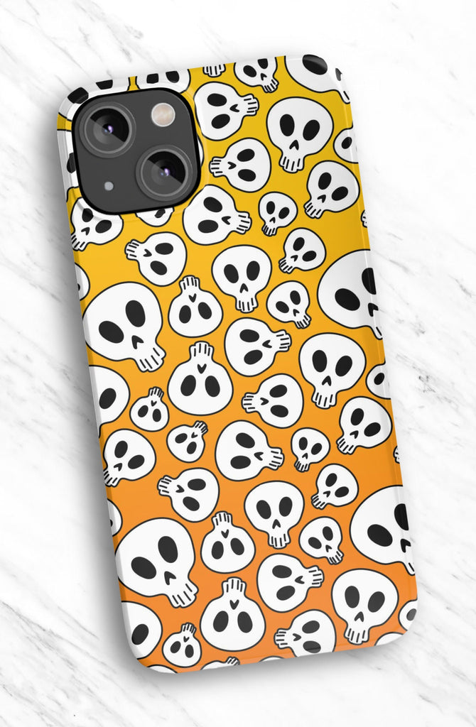 Halloween Spooky Skeleton Skulls iPhone Case 14 13 12 11 Pro XR, Seasonal Hard Tough Cover