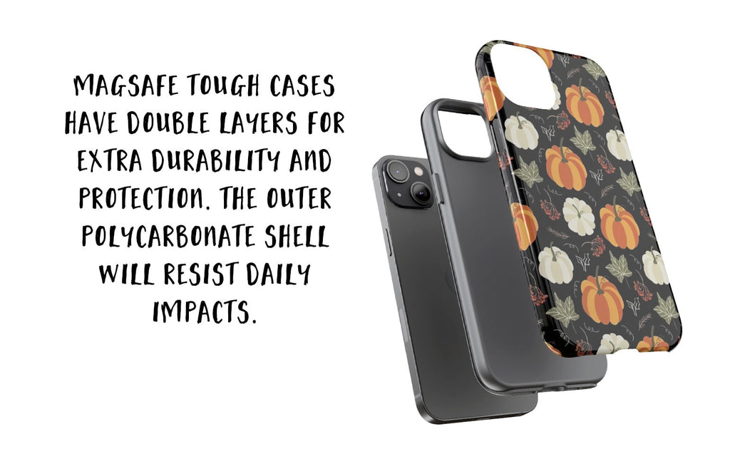 Halloween Pumpkins Phone Case, Autumn Fall iPhone 14 13 12 11 Pro XR Case, Seasonal iPhone Hard Tough Cover, Fall Lover Gift