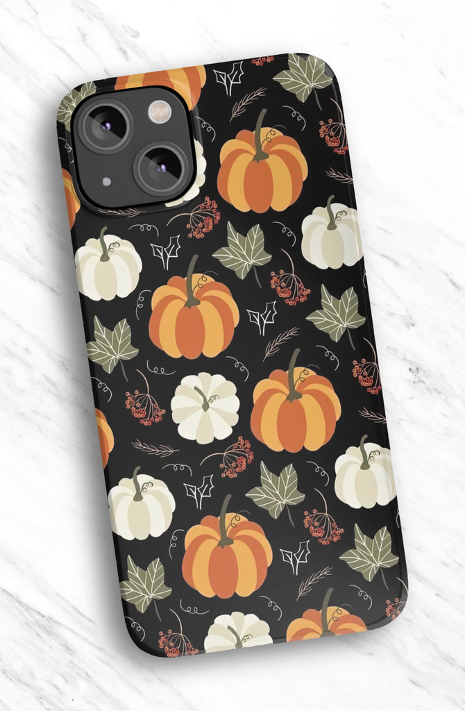 Halloween Pumpkins Phone Case, Autumn Fall iPhone 14 13 12 11 Pro XR Case, Seasonal iPhone Hard Tough Cover, Fall Lover Gift