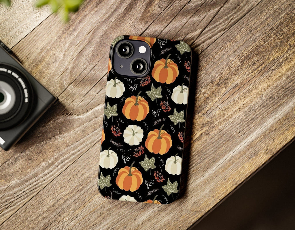 Halloween Pumpkins Phone Case, Autumn Fall iPhone 14 13 12 11 Pro XR Case, Seasonal iPhone Hard Tough Cover, Fall Lover Gift