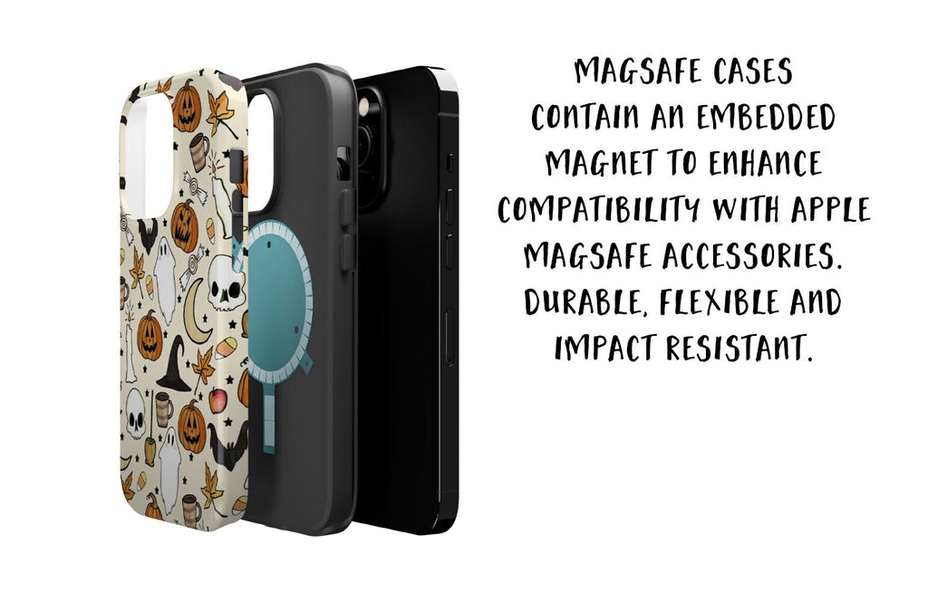 Halloween Spooky Season iPhone Case 14 13 12 11 Pro XR, Witchy Hard Tough Protective Cover Case