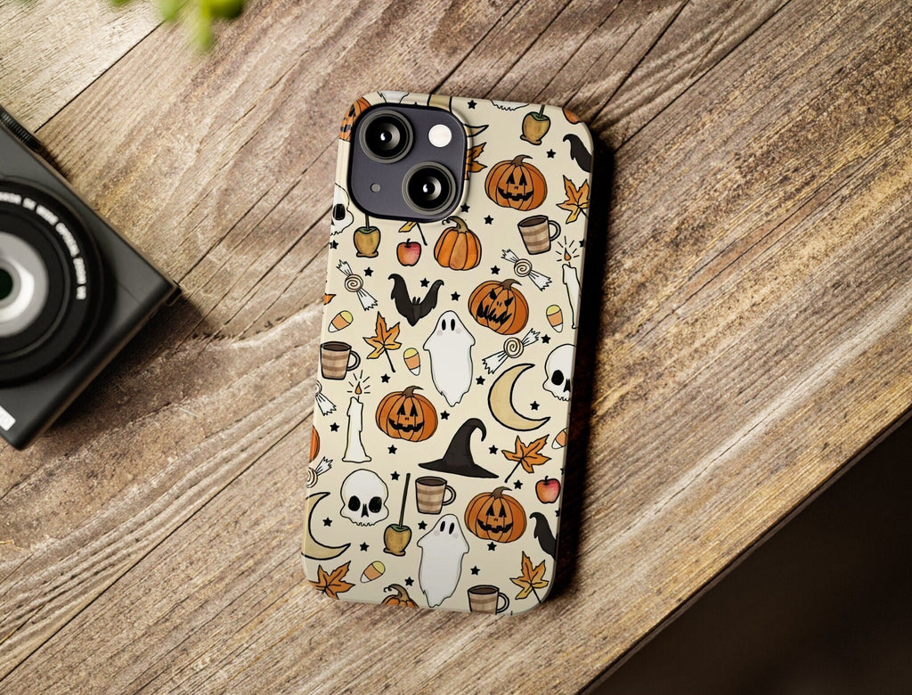 Halloween Spooky Season iPhone Case 14 13 12 11 Pro XR, Witchy Hard Tough Protective Cover Case
