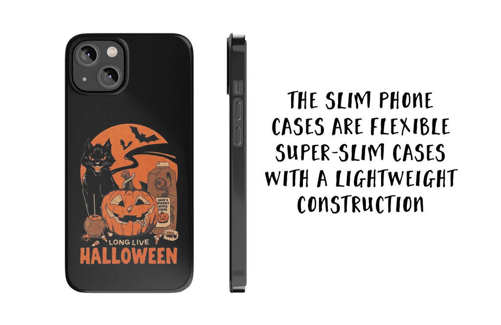 Long Live Halloween Spooky Season iPhone Case 14 13 12 11 Pro XR, Hard Tough Protective Cover Case