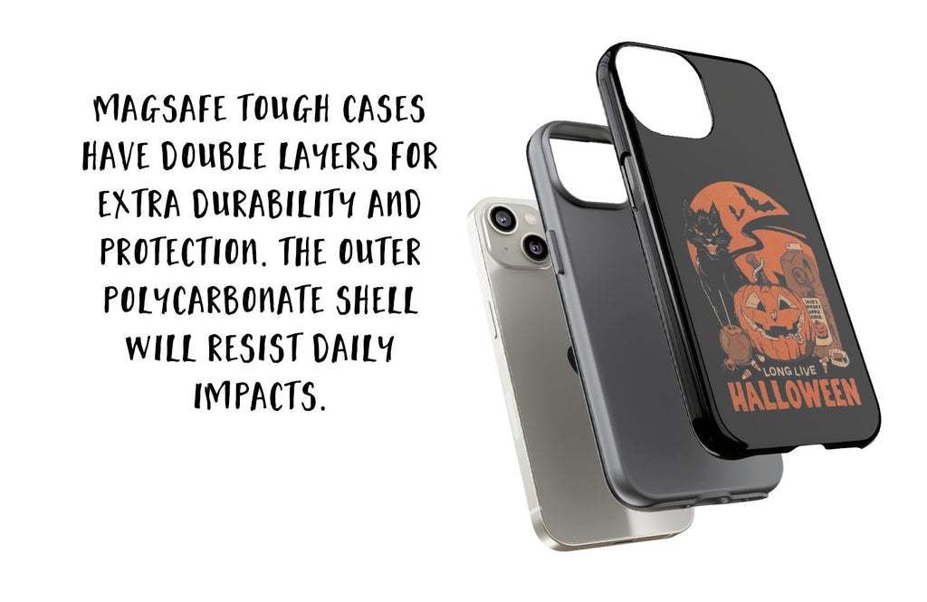 Long Live Halloween Spooky Season iPhone Case 14 13 12 11 Pro XR, Hard Tough Protective Cover Case