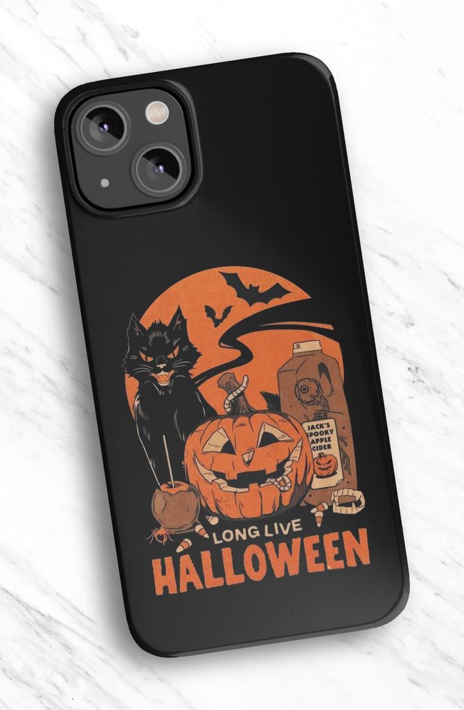Long Live Halloween Spooky Season iPhone Case 14 13 12 11 Pro XR, Hard Tough Protective Cover Case
