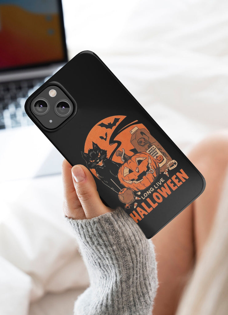 Long Live Halloween Spooky Season iPhone Case 14 13 12 11 Pro XR, Hard Tough Protective Cover Case