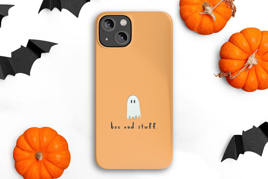 Halloween Ghost iPhone Case 14 13 12 11 Pro XR, Spooky Cute Kawaii Hard Tough Protective Cover Case