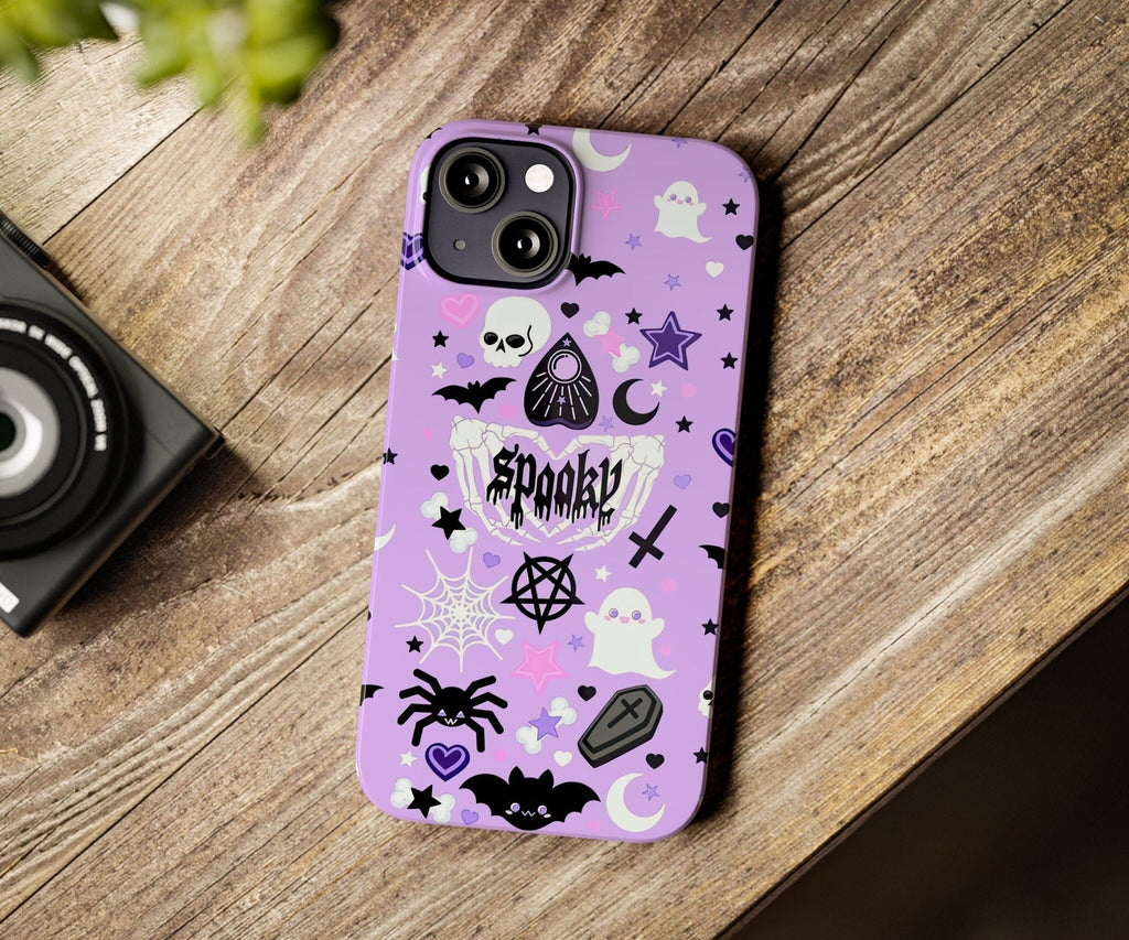 Halloween Witchy Spooky Cute iPhone Case 14 13 12 11 Pro XR, Gothic Hard Tough Protective Cover Case