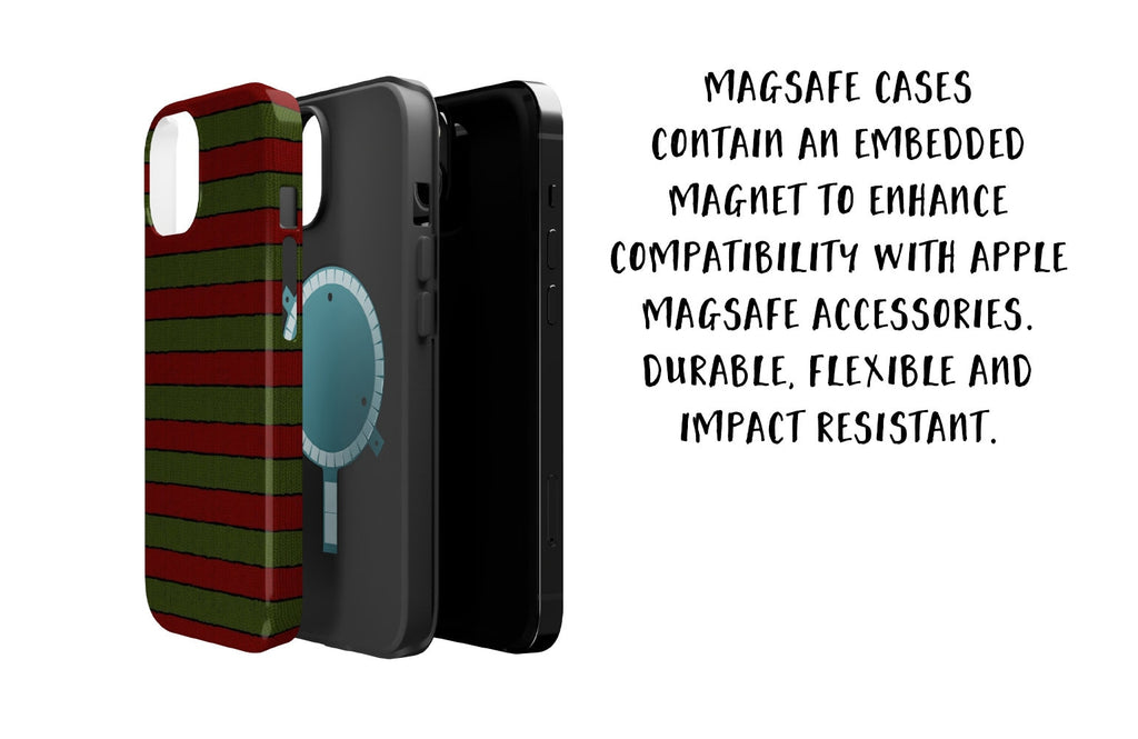 Freddy Krueger Ugly Sweater Horror iPhone Case 14 13 12 11 Pro XR, Nightmare on Elm Street Hard Cover, Funny Movie Gift