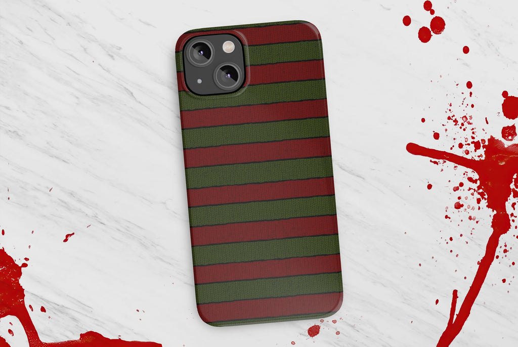 Freddy Krueger Ugly Sweater Horror iPhone Case 14 13 12 11 Pro XR, Nightmare on Elm Street Hard Cover, Funny Movie Gift