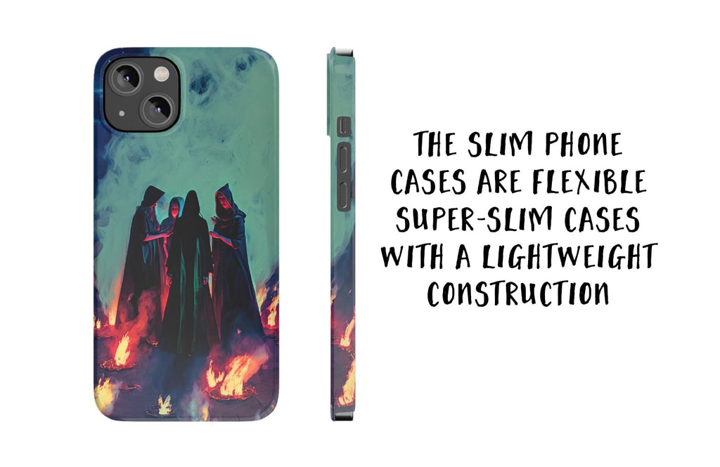 Witchy Salem Wiccan iPhone Case 14 13 12 11 Pro XR, Halloween Spooky Occult Magic Hard Protective Phone Cover