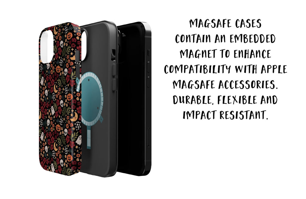 Halloween Spooky Season iPhone Case 14 13 12 11 Pro XR, Witchy Hard Tough Protective Cover Case