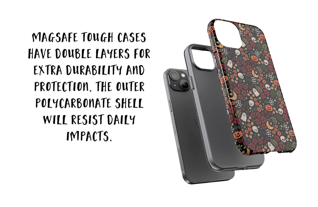 Halloween Spooky Season iPhone Case 14 13 12 11 Pro XR, Witchy Hard Tough Protective Cover Case