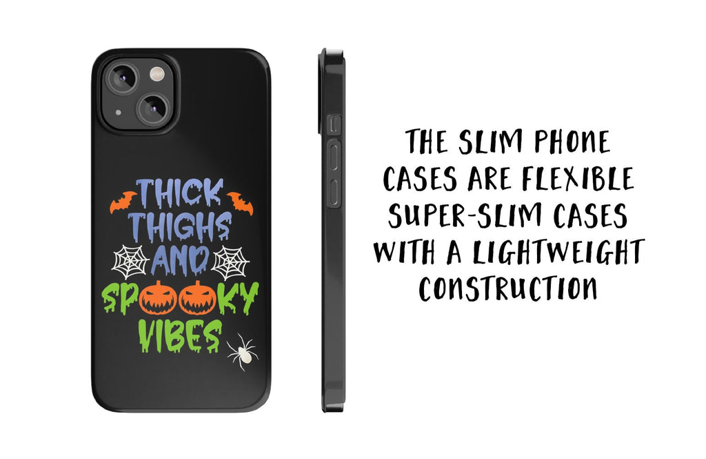 Halloween Spooky Season iPhone Case 14 13 12 11 Pro XR, Thick Thighs and Spooky Vibes Protective Cover Case