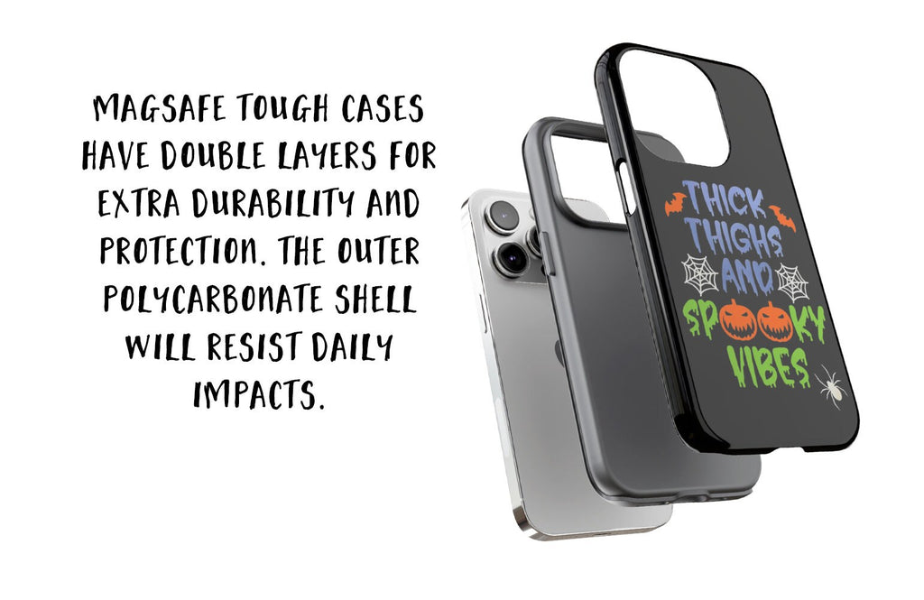 Halloween Spooky Season iPhone Case 14 13 12 11 Pro XR, Thick Thighs and Spooky Vibes Protective Cover Case