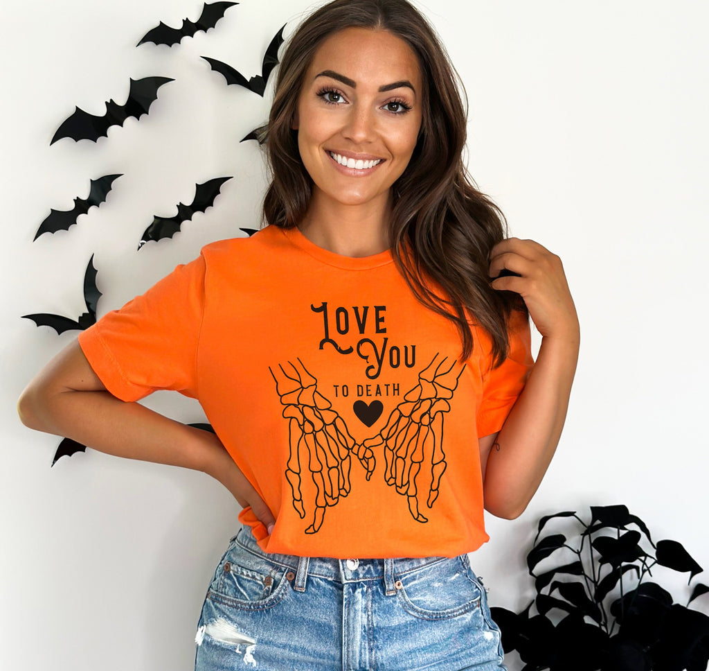 Romantic Skeleton Shirt, Crewneck Sweatshirt Sweater Halloween Gothic Valentines Day, Love You to Death Romance Graphic Tee