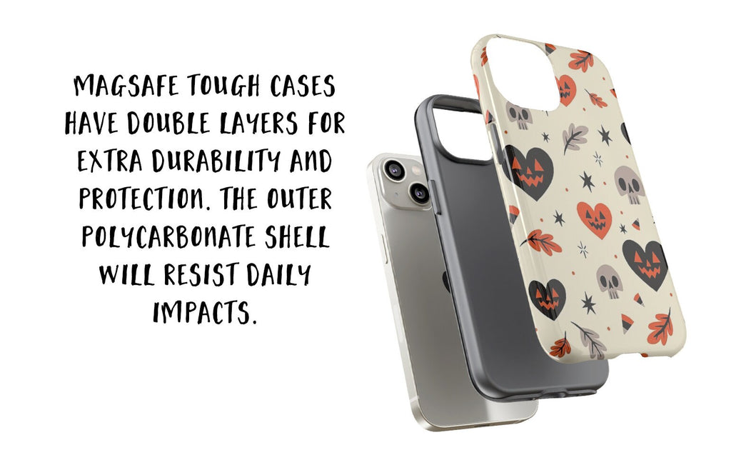 Halloween Spooky Season iPhone Case 14 13 12 11 Pro XR, Witchy Hard Tough Protective Cover Case