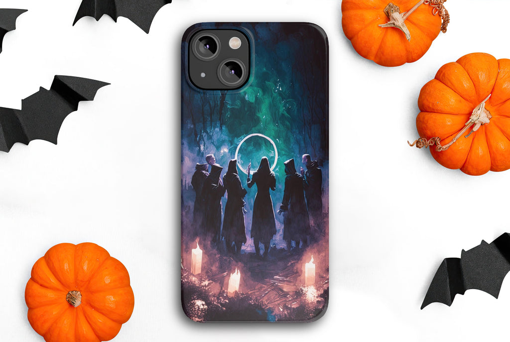 Halloween Witchy Wiccan iPhone Case 14 13 12 11 Pro XR, Magic Spooky Hard Protective Cover Case