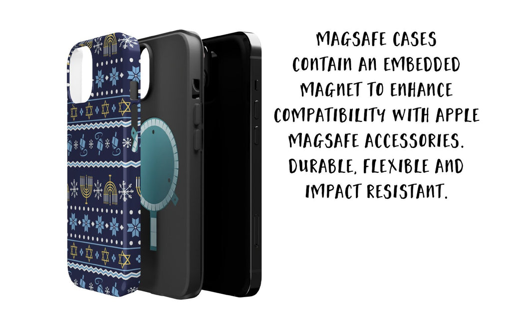 Jewish Hanukkah iPhone Case 14 13 12 11 Pro XR, Star of David Menorah Dreidel Protective Cover Case