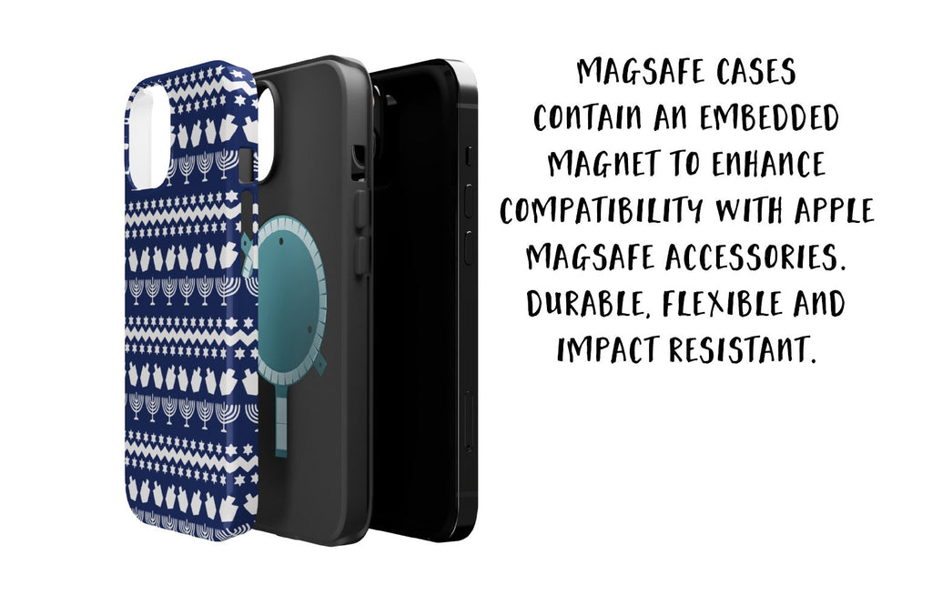 Jewish Hanukkah iPhone Case 14 13 12 11 Pro XR, Star of David Menorah Dreidel Protective Cover Case