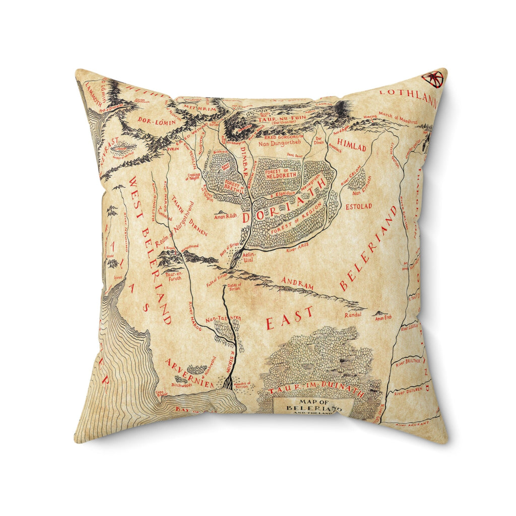 Beleriand Middle Earth Map Blanket, Lord of the Rings LOTR Pillow, Silmarillion Tolkien Gift Fantasy Home Decor