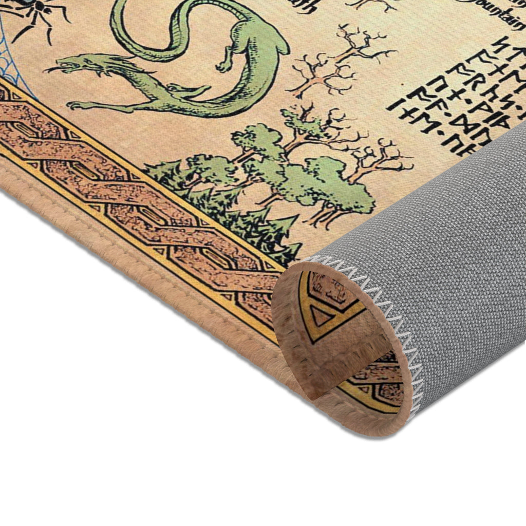 Thorin's Map Hobbit Area Rug, Lord of the Rings Middle Earth LOTR Carpet Rug, Tolkien Decorative Rug Gift, Fantasy Home Decor