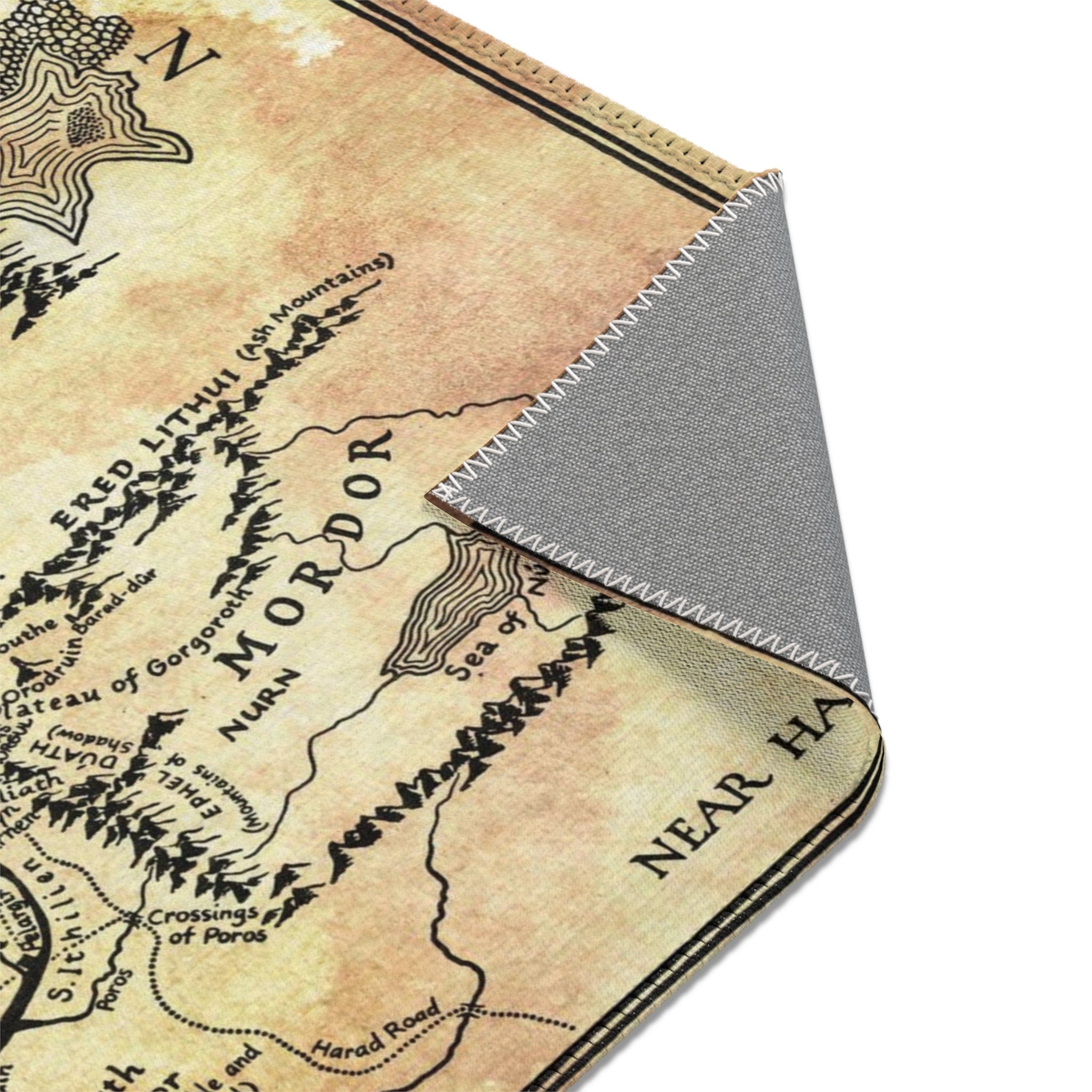 Lord of the Rings Middle Earth Map Area Rug, LOTR Decorative Carpet Ru ...