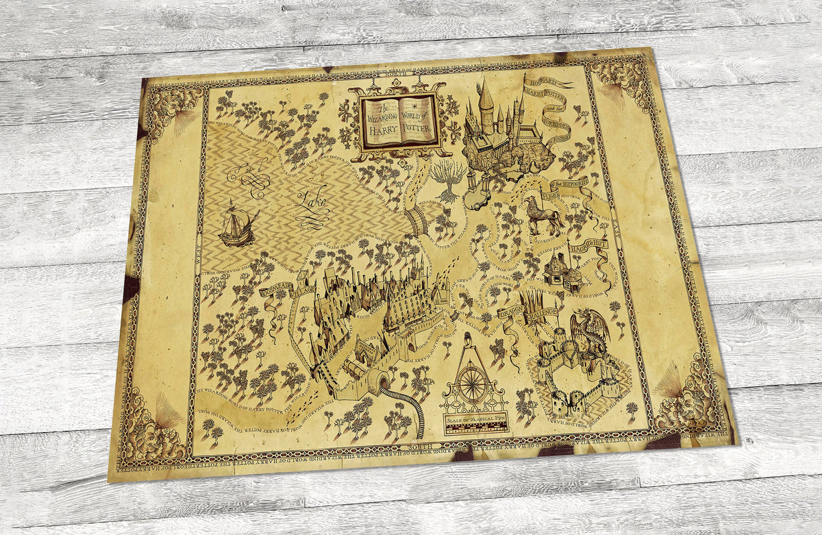 Wizard School Wizarding World Map Area Rug, Potter Decorative Rug, Mag ...